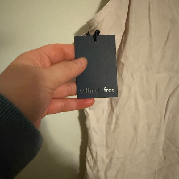 Wilfred Aritzia Pink/White Linen mini dress size medium - Picture 3 of 5